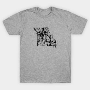 Rock Climbing Missouri Rock Climber State Map T-Shirt